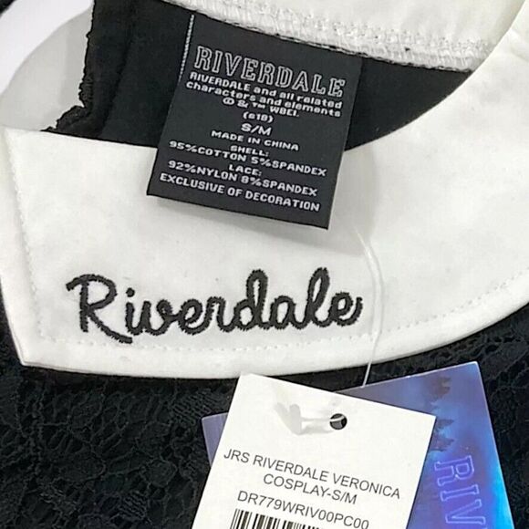 Riverdale Veronica Costume Cosplay Black Lace A-Line Dress Fit Flare JUNIORS S/M - Picture 5 of 16
